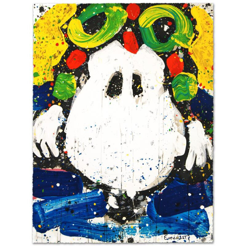 TOM EVERHART signed SNOOPY original ACE FACE lithograph Charles Schulz Peanuts