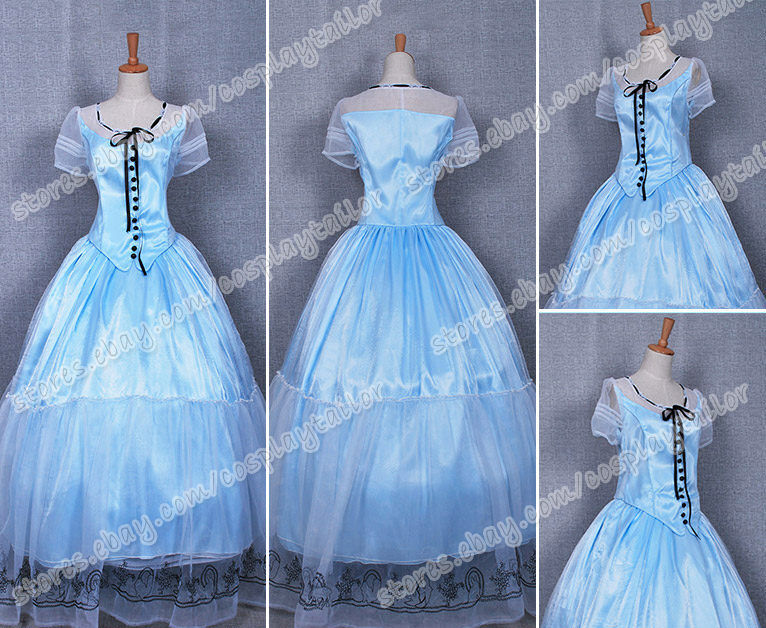 Alice In Wonderland Alice Blue Gorgeous Dress Costume Elegant Dress High Quality