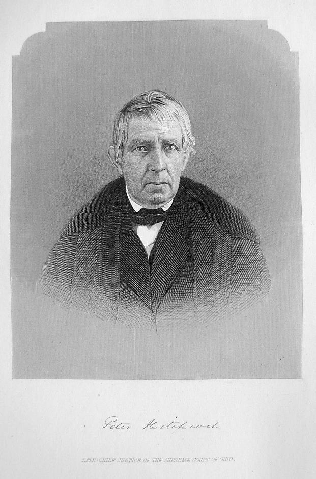 PETER HITCHCOCK Chief Justice of Ohio - SUPERB Portrait 1883 Antique Print