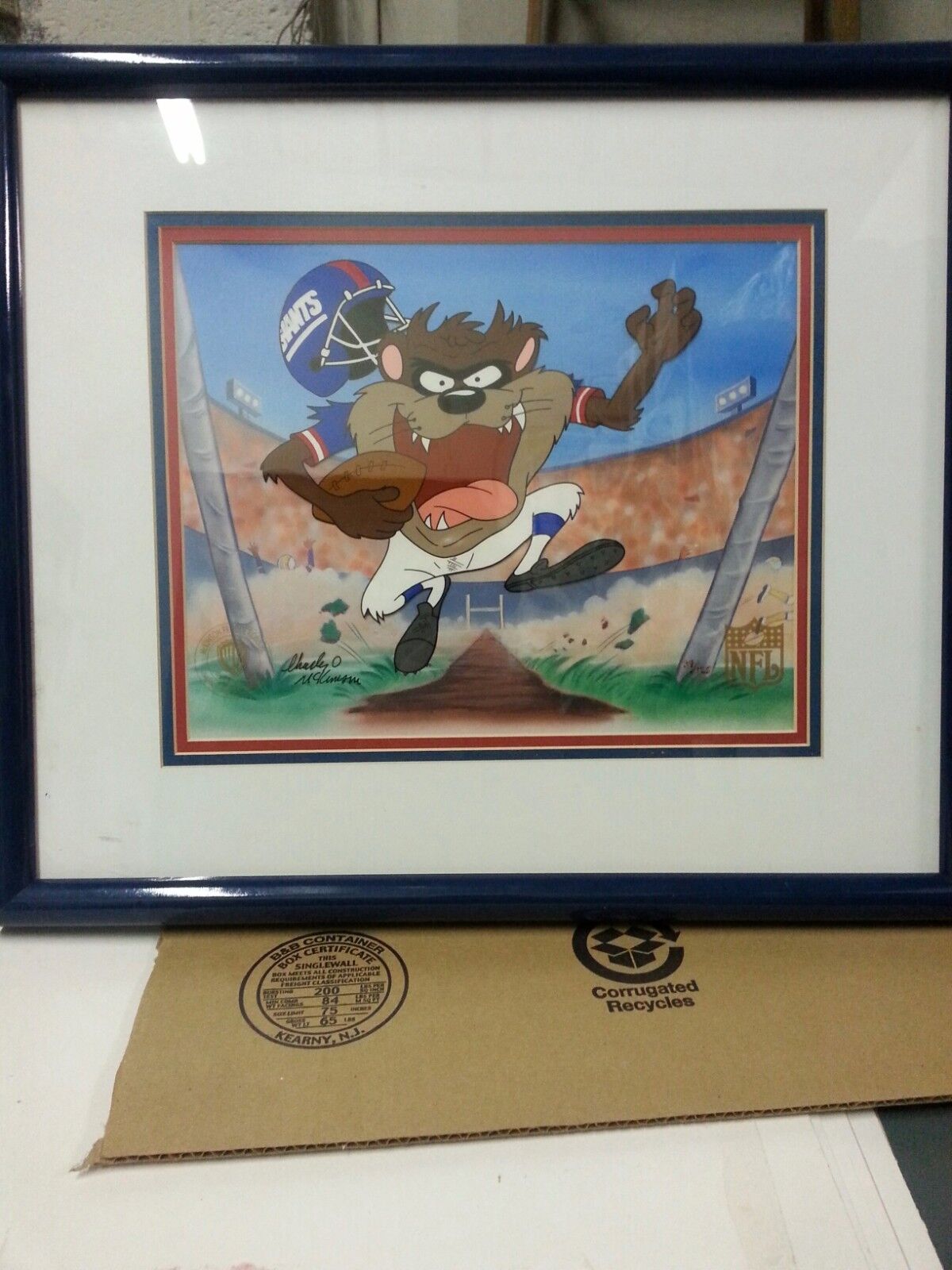 Warner Bros Taz Looney Tunes Football Team Series Cel Animation Art Cel Giants