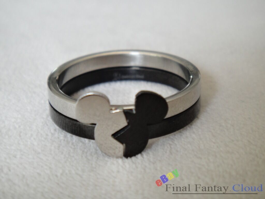 1pcs Cute Kingdom Hearts KH Mickey head Stainless Steel Paired Couple Ring Anime