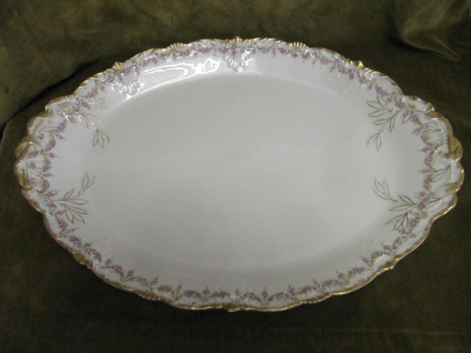 1900 french porcelain Limoges Theodore Haviland oval serving tray Louis XVI st
