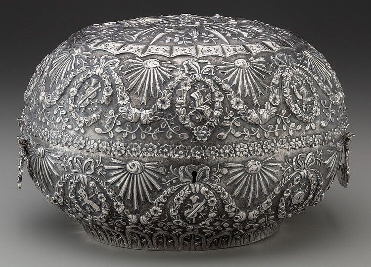 A PERSIAN SILVER-PLATED LOCK BOX, early 20th century Ma Lot 75183