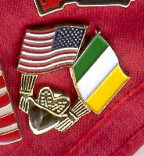 Patriotic Irish American Claddagh Crown Heart USA Ireland Flags ERROR Lapel Pin