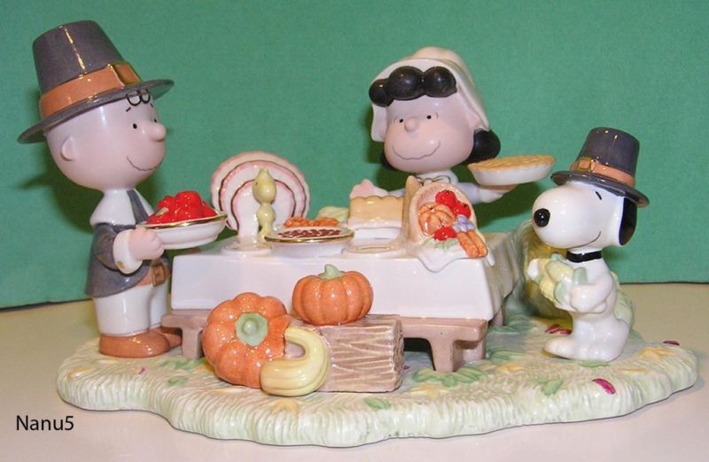 LENOX PEANUTS GIVING THANKS Thanksgiving SNOOPY NEW in BOX withCOA Charlie Brown