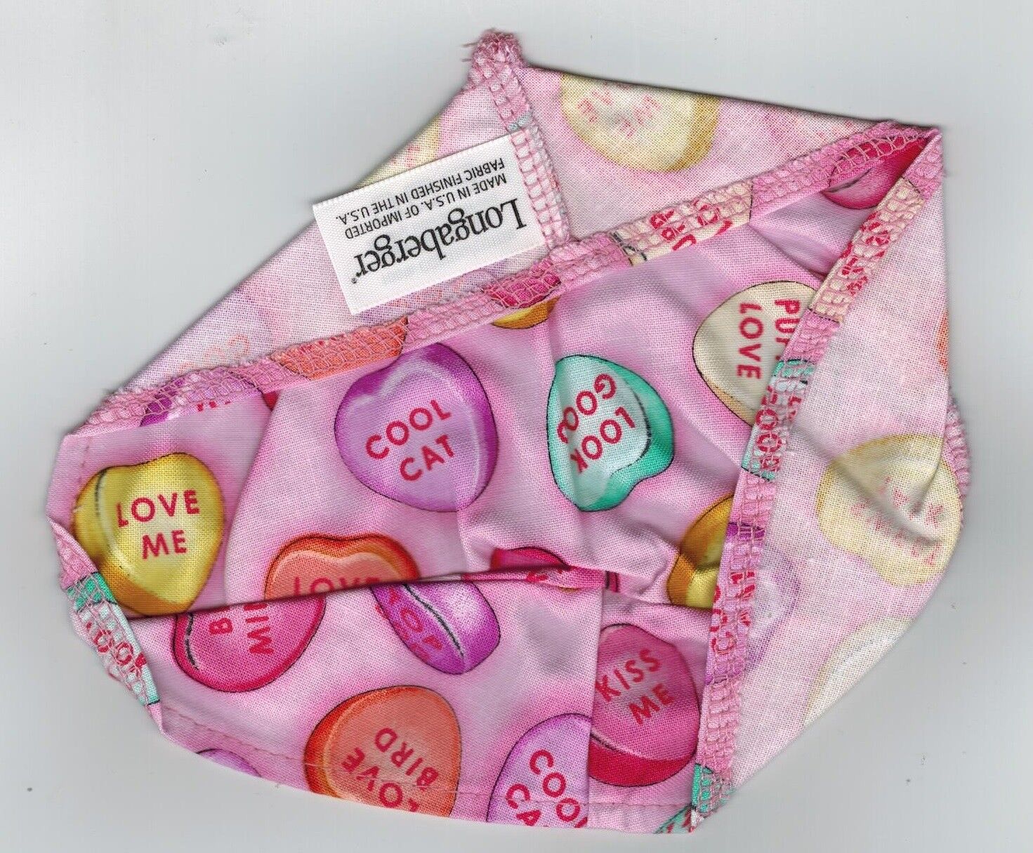 Longaberger 2013 Sweetheart Basket Liner ~ Pink Candy Heart Fabric 
