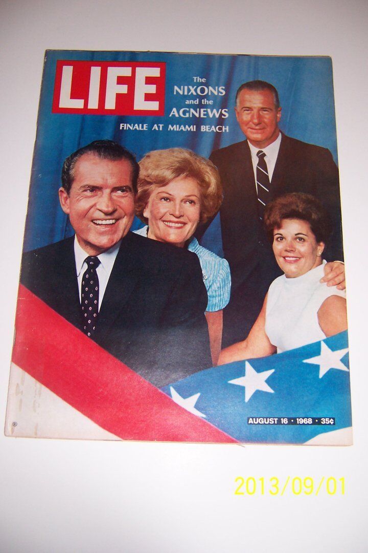 1968 LIFE Magazine President RICHARD NIXON Spiro AGNEW No Label REPUBLICAN GOP