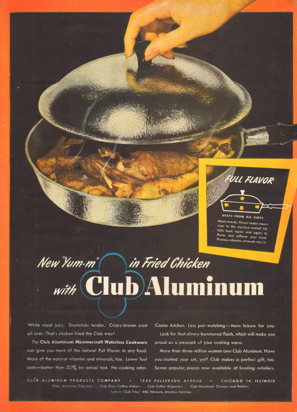 1946 vintage AD CLUB ALUMINUM Waterless Cookware Chicago great ad  071016