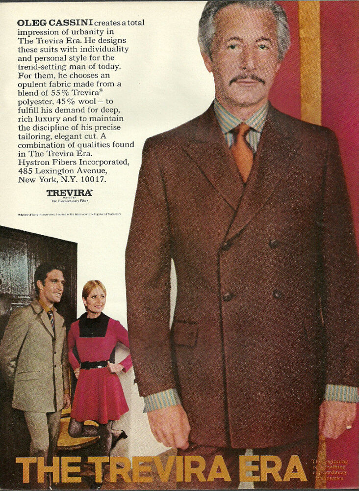 1968 vintage men\'s fashion ad, Trevira Era, Oleg Cassini -041613