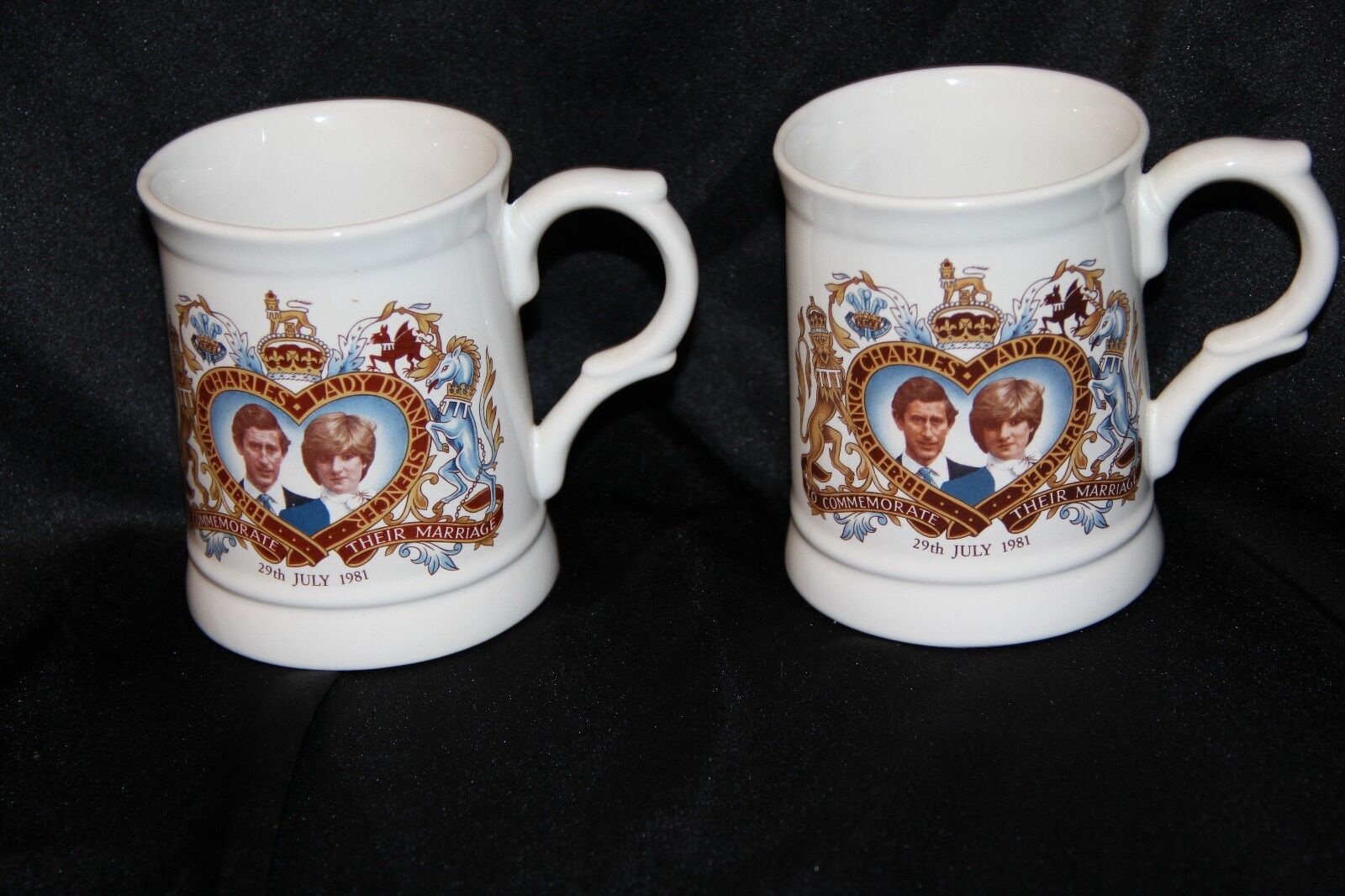 (2)  Prince Charles and Princess Diana Wedding Celebration Mug July 29, 1981
