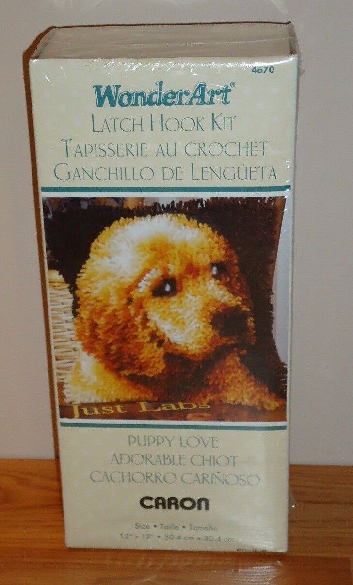 Wonder Art PUPPY LOVE Latch Hook Kit Labrador Retriever Puppy Dog NEW/SEALED