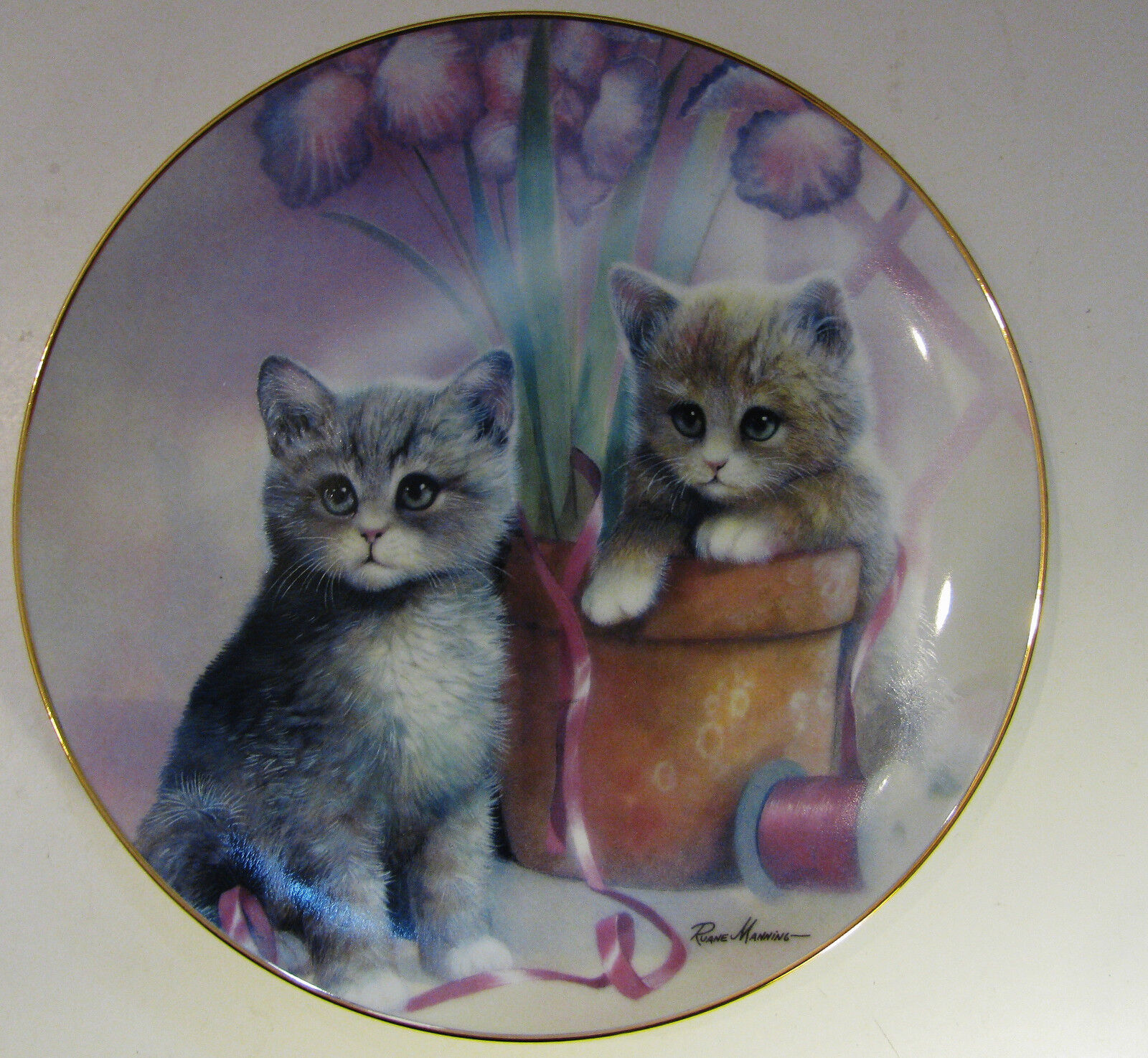 PLAYFUL COMPANIONS/KITTEN COUSINS COLLECTOR PLATE 1990/LIMITED EDITN/NEW/GREATCD