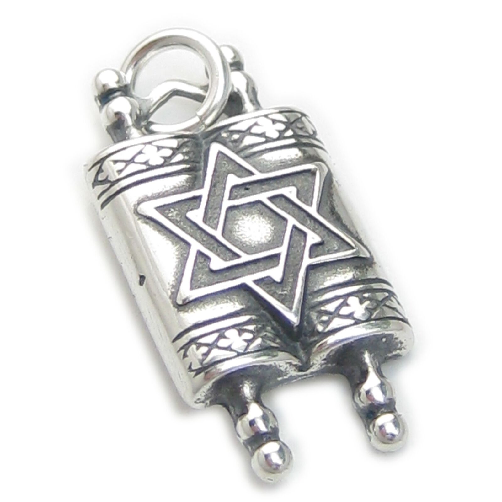 Torah sterling silver 2D charm .925 x 1 Jewish Holy charms