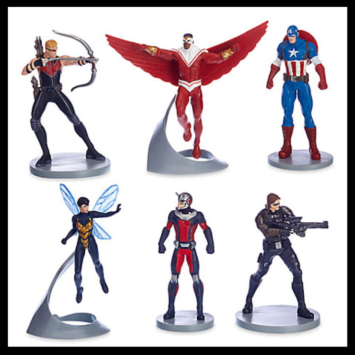  Avengers Captain America Falcon Ant-Man Wasp Hawkeye Figurine Ornament Set of 6