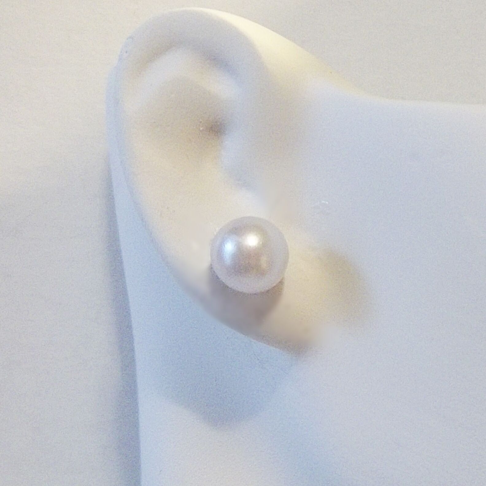 MAGNETIC Faux PEARL 8mm Button Stud Clip on Fake Fashion 1 Pair Earrings USA
