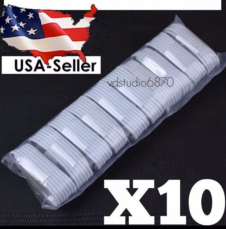 lot of 10x pack *  USB Charger Cord Cable for iPhone x 5-6-7-8 PlusSE 3/6/10 ft