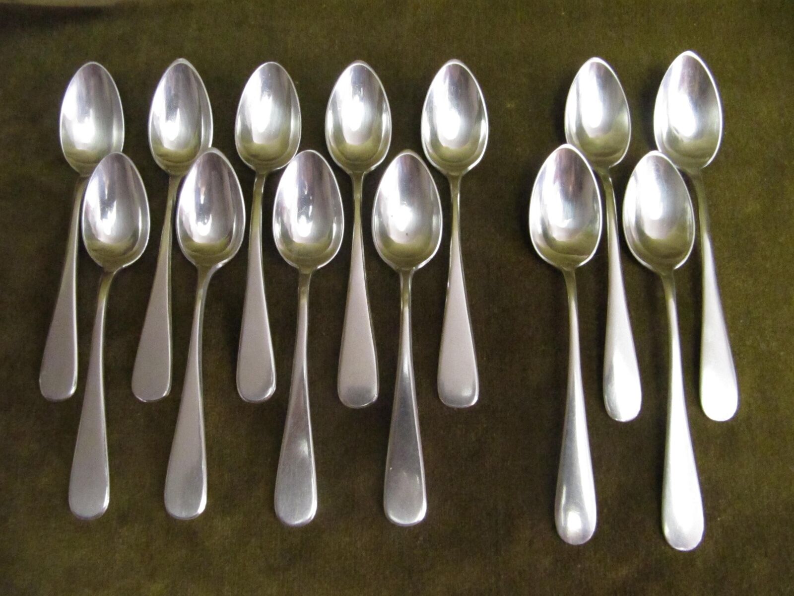 19th c alloy silver austrian-hungary 13 demi tasse spoons (Vienna city) 163gr