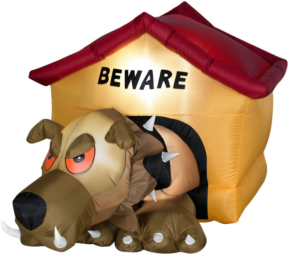 GEMMY Halloween Airblown Inflatable Animated Hell Hound Dog House Yard Decor NEW