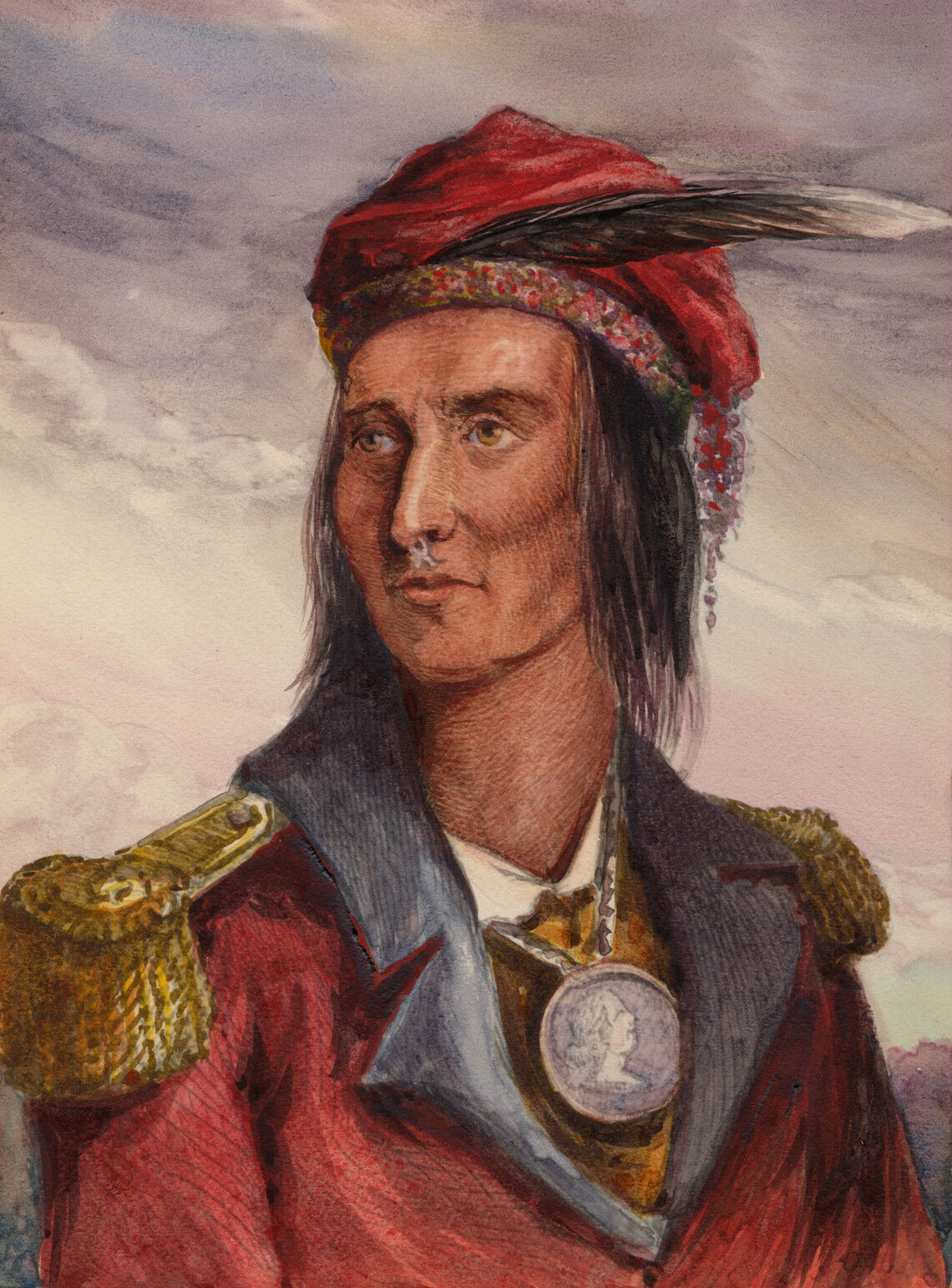 1868 Native American Indian TECUMSEH Glossy 8x10 Photo Painting Print