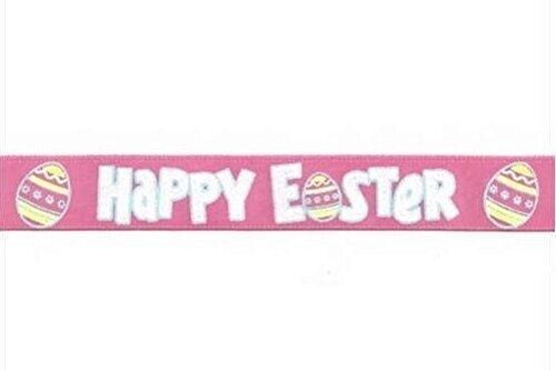 Satin Pink Happy Easter Ribbon