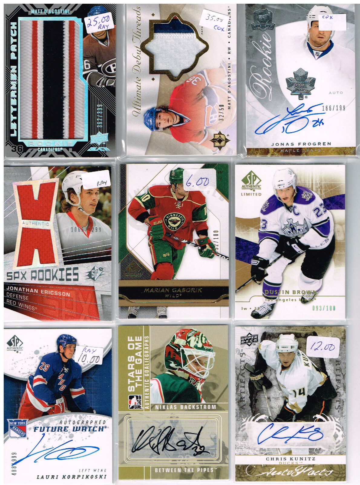 HUGE Lot Of 2008-09 Autos - Game Used - Rookies - Parallels - Inserts - Base