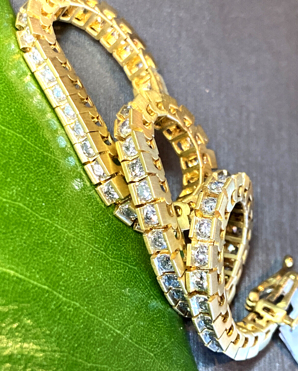 14K Yellow Gold Diamond Vintage Bracelet Estate Fine Jewelry Cert
