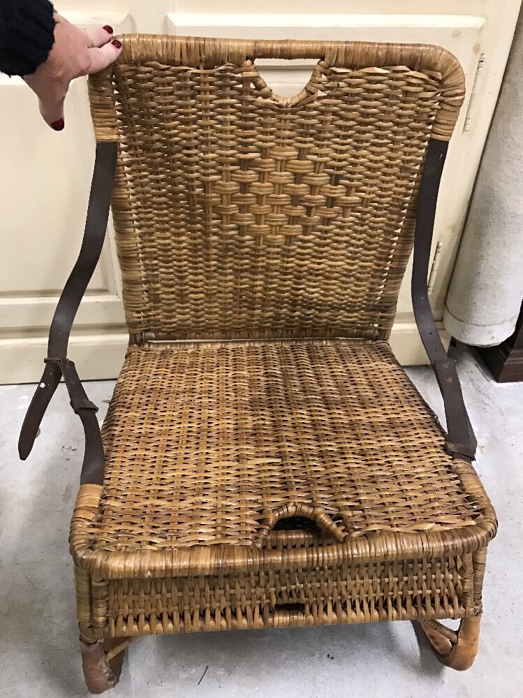 Antique Wicker Fishing Chair Very Rare