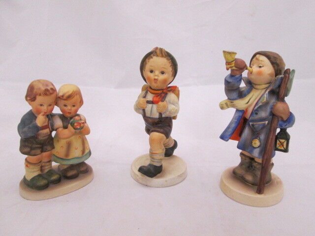 3 Goebel Hummel Collectible Figurines School Boy Hear Ye We Congratulate TMK 2&3