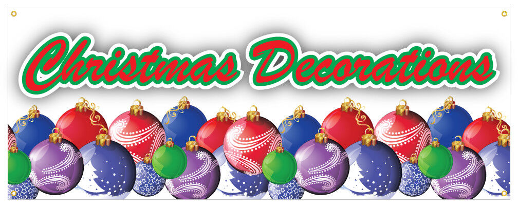 Christmas Decorations Banner Blow-Ups Lights Ornaments Retail Sign 24x72