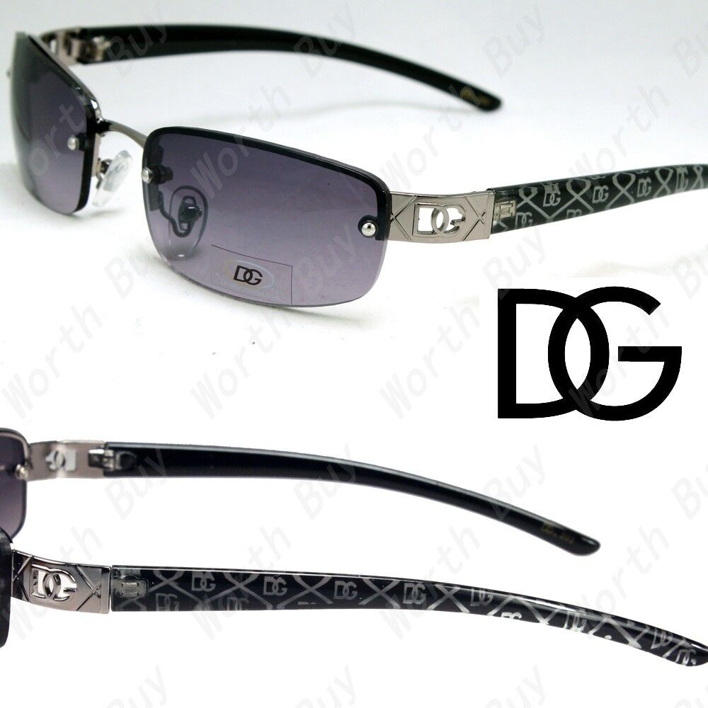 New DG Eyewear Black Retro Womens Mens Sunglasses Shades Designer Fashion Small