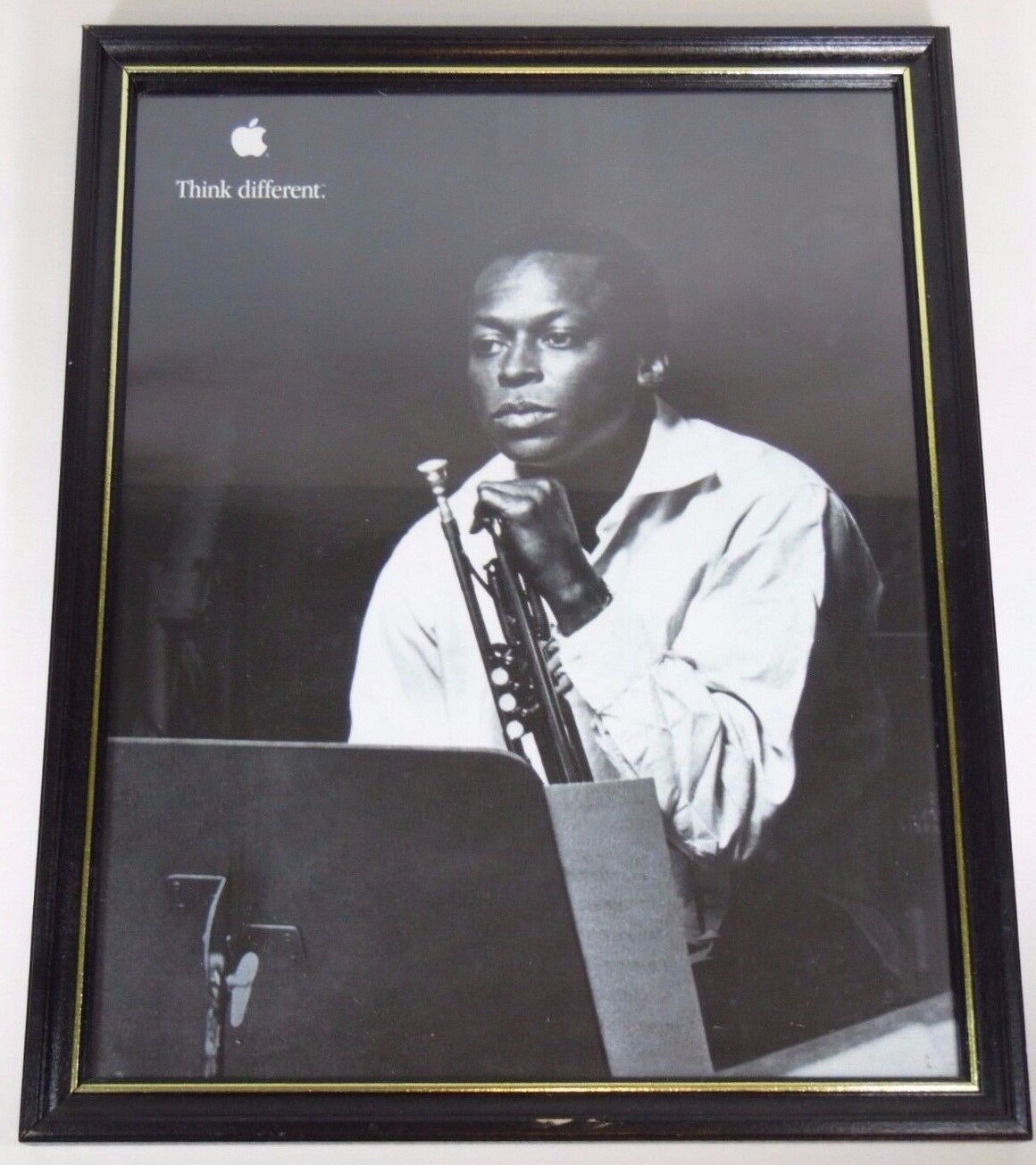 Vtg 1999 APPLE COMPUTERS THINK DIFFERENT MILES DAVIS 11x14 ADVERTISING POSTER