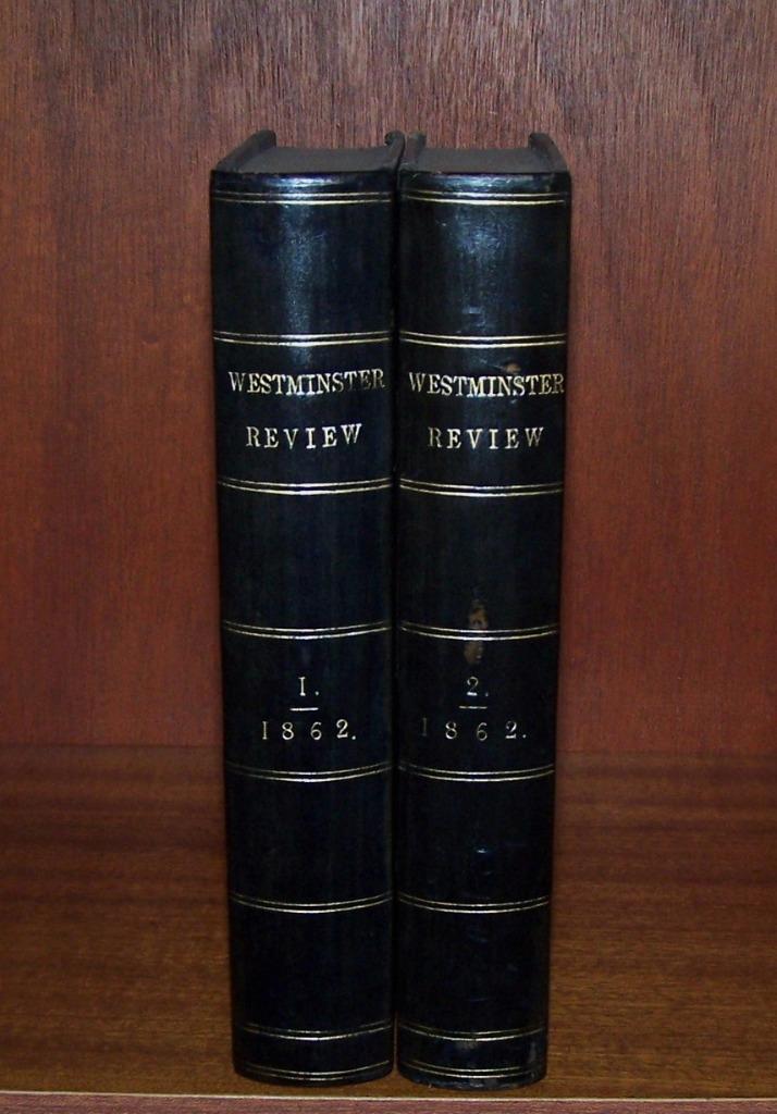 1862 LEATHER BOUND WESTMINSTER REVIEWS 2 x Vols POLYNESIA Gibraltar INDIA Gaul