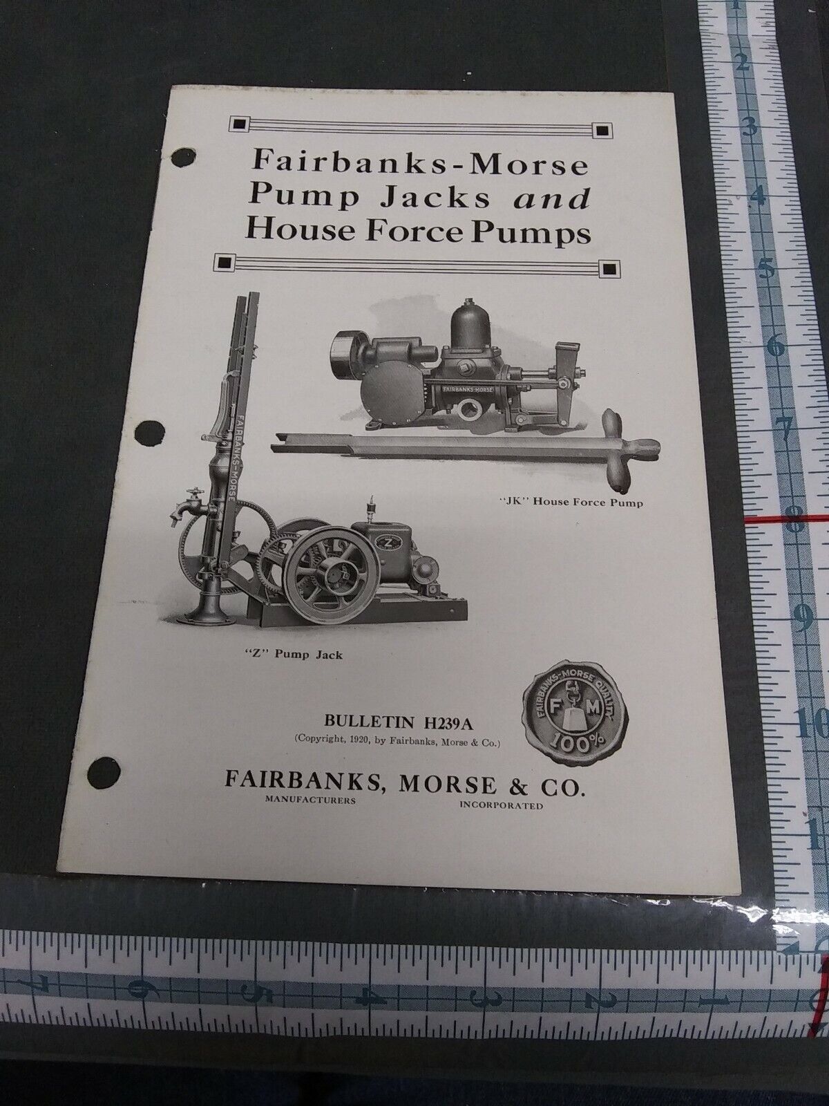 Fairbanks-Morse Bulletin Pump Jacks House Force H239A