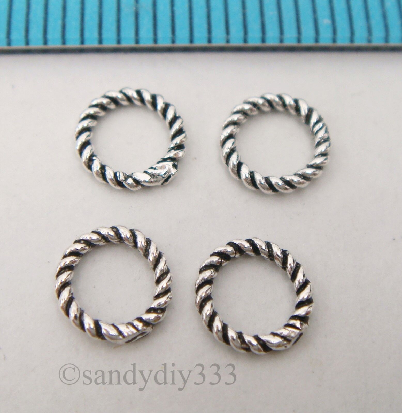 10x BALI STERLING SILVER CLOSED TWIST ROUND JUMP RING 6mm 1mm  #2554A