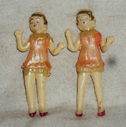 VINTAGE CELLULOID RARE DANCING GIRLS CIRCA 1930\'s MADE IN JAPAN