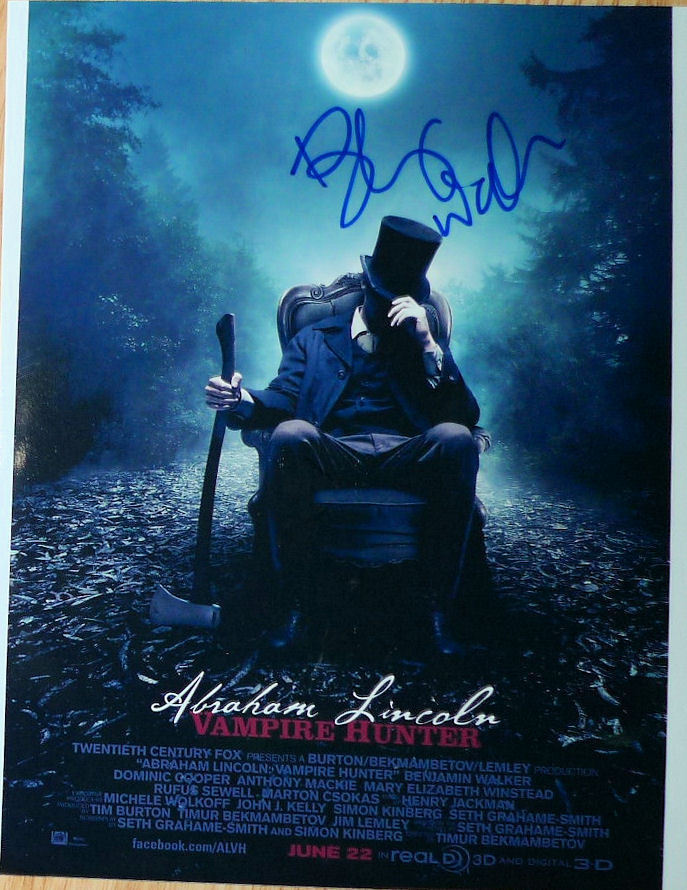Benjamin Walker signed Abraham Lincoln 8x10 photo in person.  Exact Proof