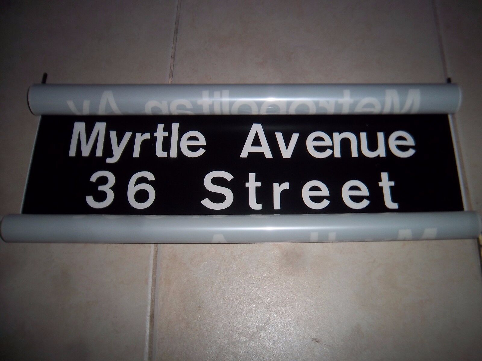 NYC SUBWAY SIGN BMT ART 1968 MYRTLE AVENUE NY 36 STREET BROOKLYN ROLL SIGN ART 