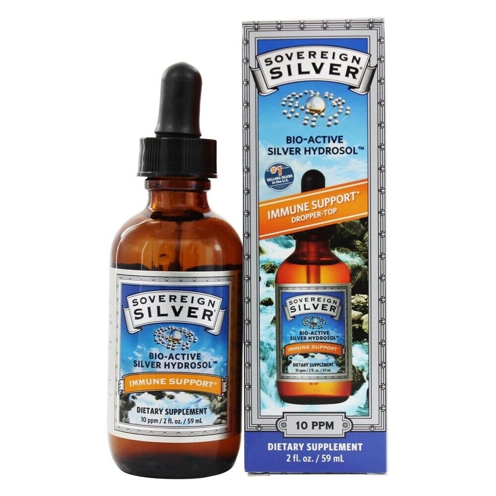 Sovereign Silver Bio-Active Colloidal Silver Hydrosol Dropper 10 Ppm, 2 Ounces