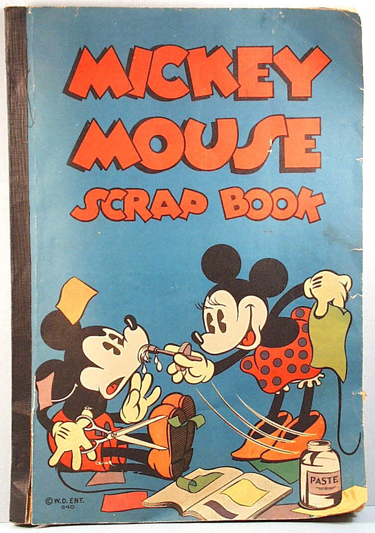 Mickey Minnie Mouse Original Scrap Book w/Contents Walt Disney Enterprises 1936