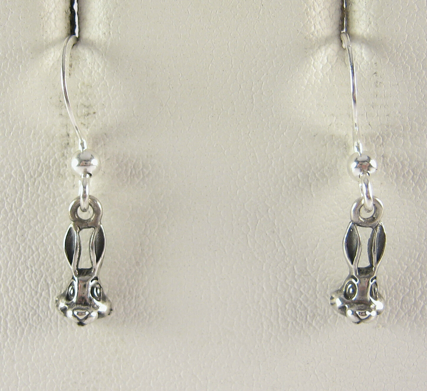 Miniature Bunny Rabbit Dangle Earrings 925 Sterling Silver Easter Gift USA Made