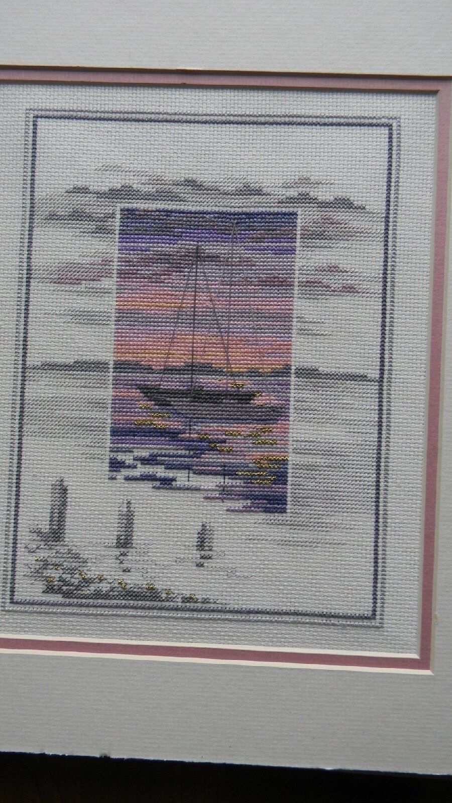 Completed SWALWELL Needle Treasures Cross Stitch SUNSET - WATER'S EDGE - JCA New
