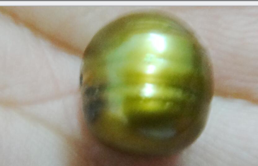 Huge 12.67x10.35mm genuine baroque Champagne loose pearl Full drilled