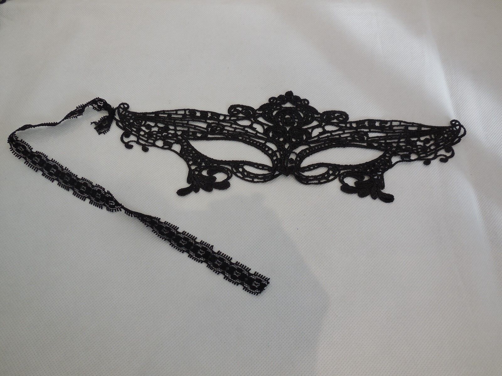 black lace motif Stunning fancy party Venetian embroidered