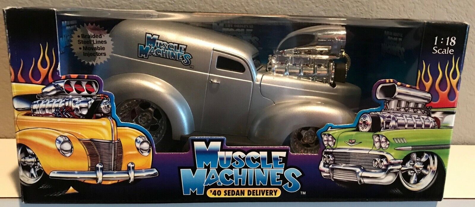 Funline Muscle Machines Silver Ford 1940 Sedan Delivery 1:18 Scale - NIB