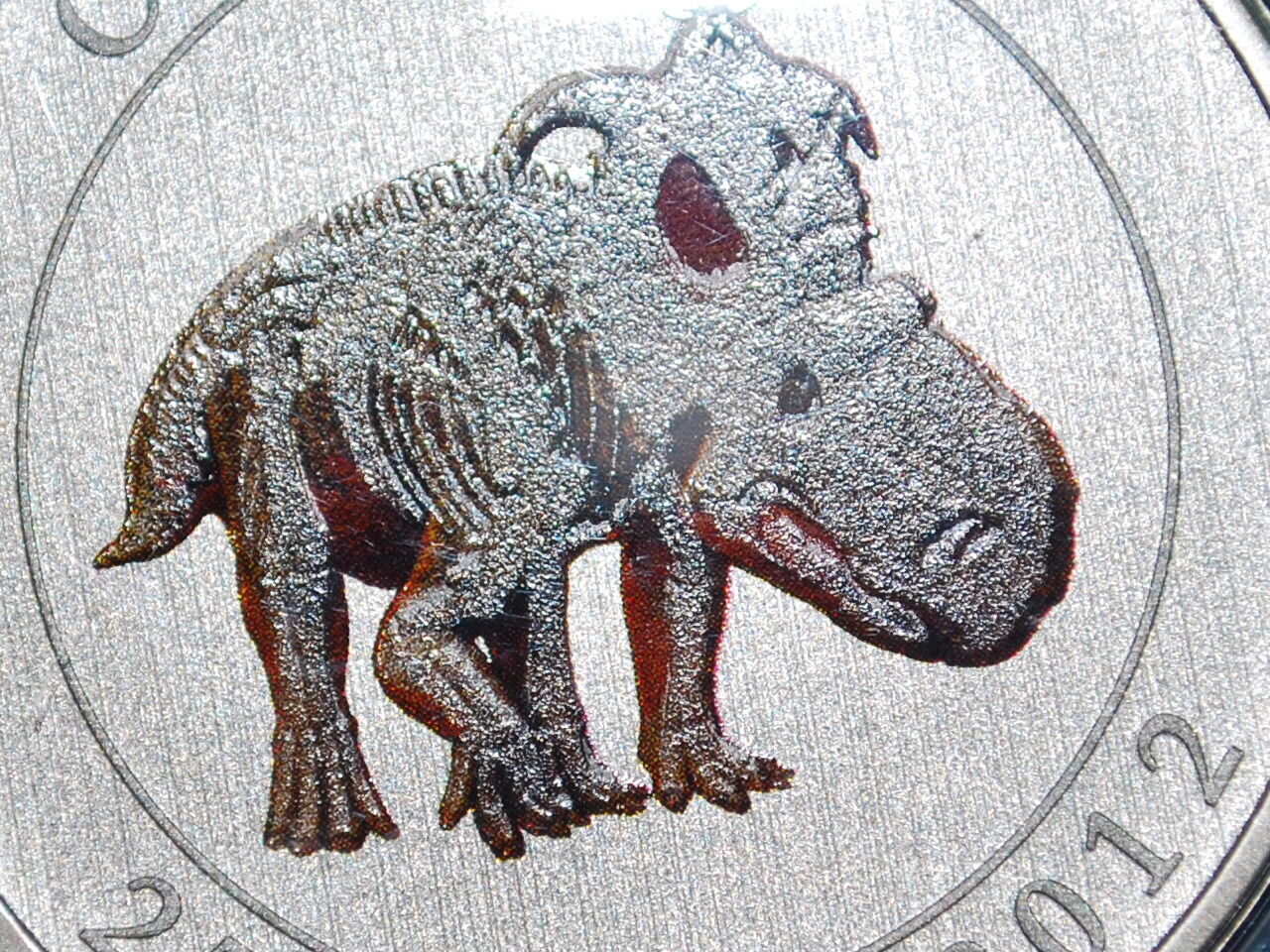 2012 Canada Coloured Glow-in the dark Dinosaur 25 Cents Coin