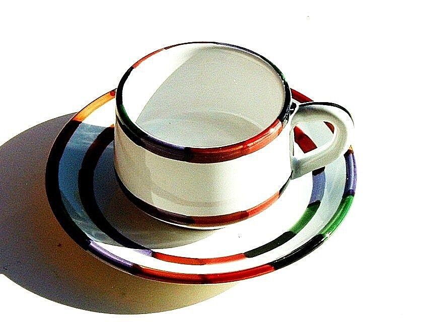 Deruta Ceramic Circo Tea Cup & Saucer Coffee Mug