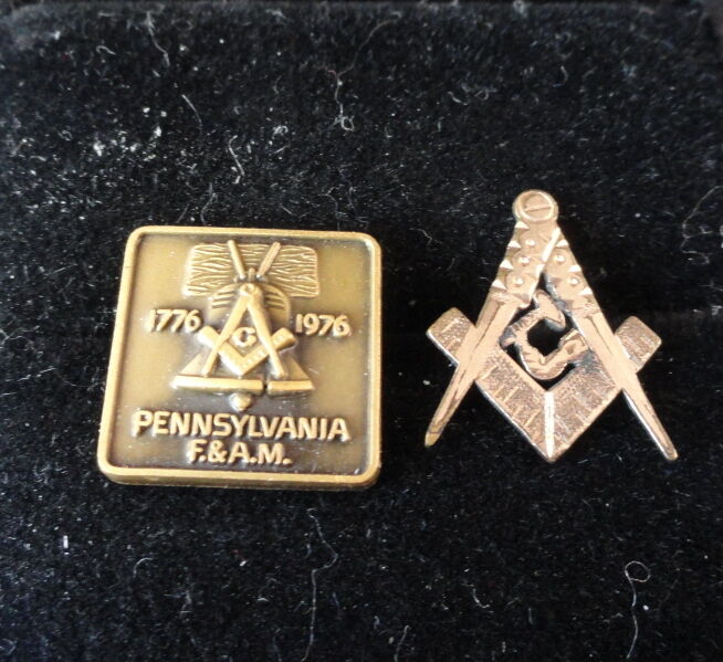 1776 1976 Pennsylvania F & AM US Bicentennial Masonic Lapel Pin & Logo