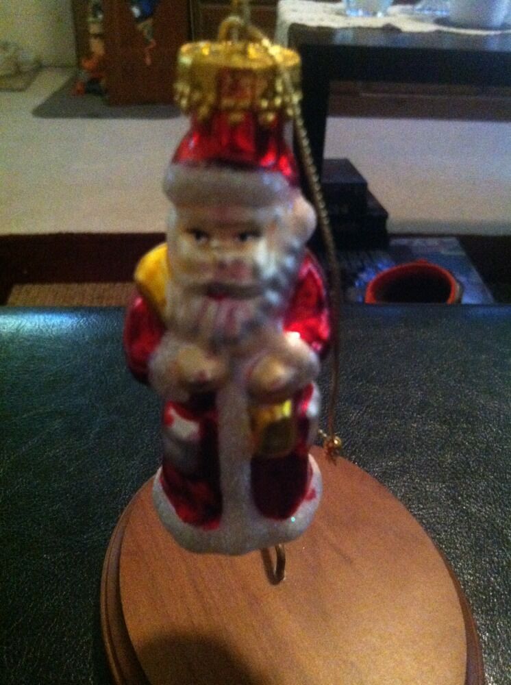Vintage G & D  Small Christmas Ornament Santa Claus Approx 3 In Tall