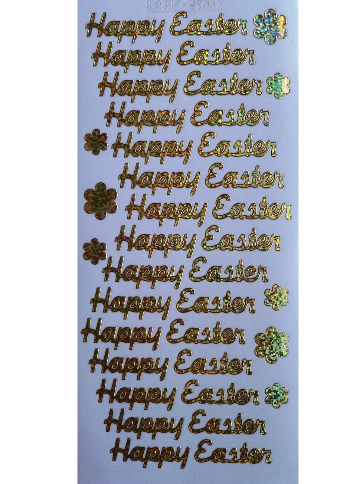 HAPPY EASTER Peel Off Stickers Spring Flowers Shimmer Foil Stickers Card Making