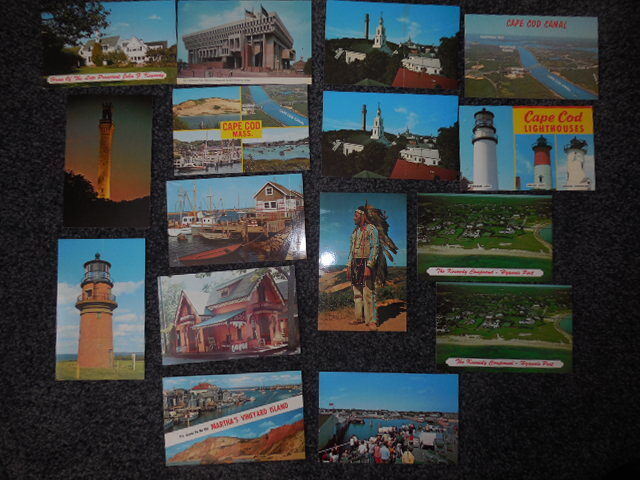  Vintage Massachusetts Postcards Lot of 16 Unused VG+/Ex Cape Cod Boston Hyannis